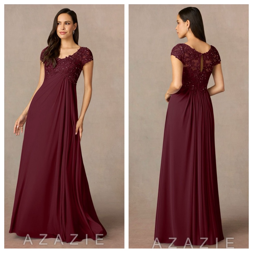 Azazie Burgundy Wedding Dress
